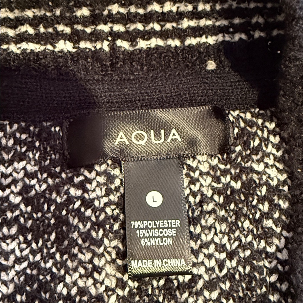 Black and White Checkered Women's Sweater by Aqua Size Large - Picture 5 of 5
